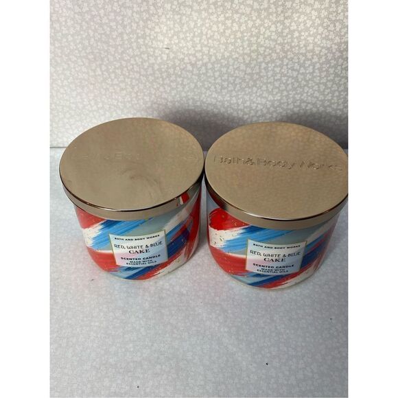 Bath and Body Works 3-Wick Candles - 2 RED, WHITE AND BLUE - Picture 2 of 6